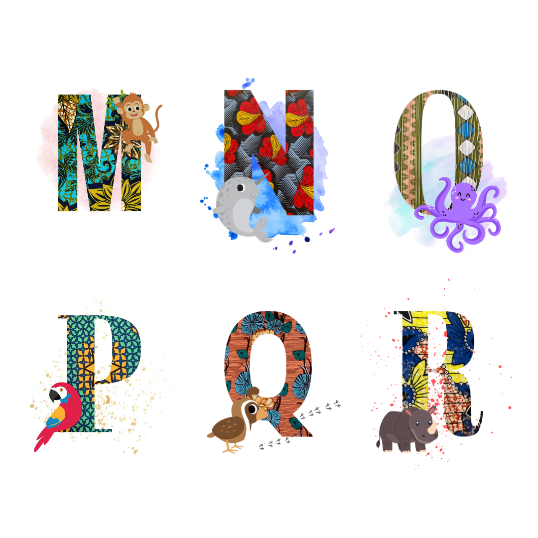 Animal Alphabet Initials A4 Prints
