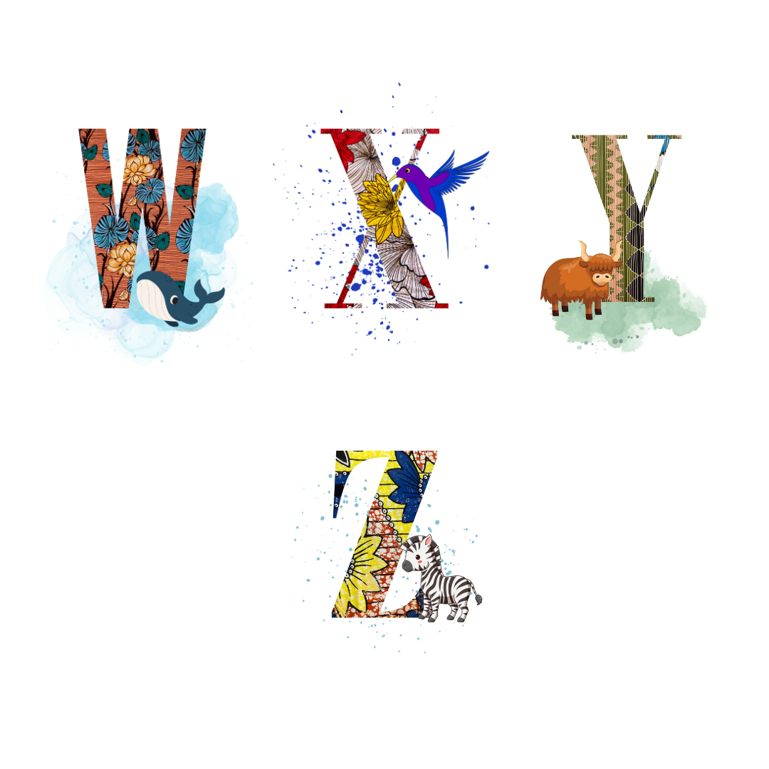 Animal Alphabet Initials A4 Prints