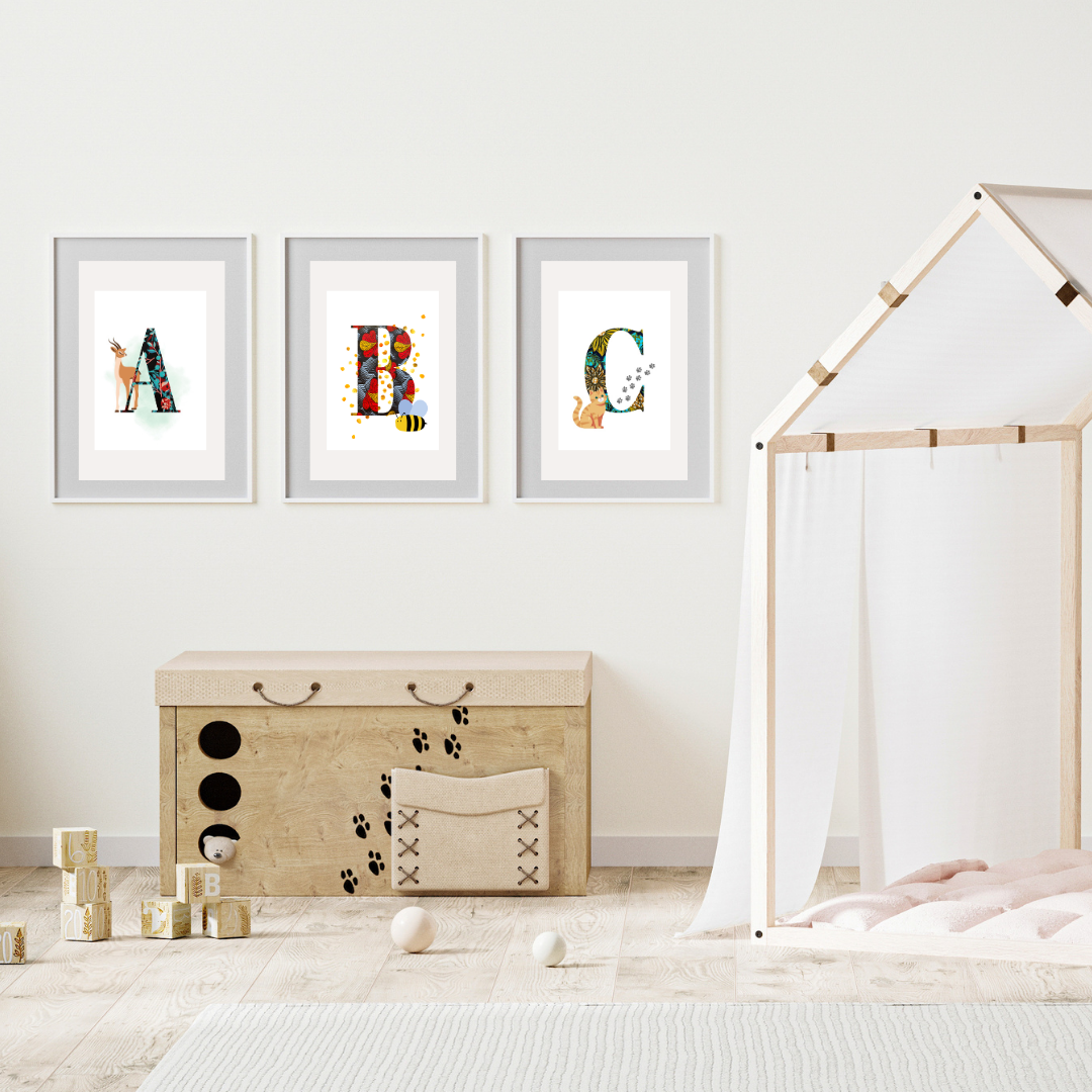 Animal Alphabet Initials A4 Prints