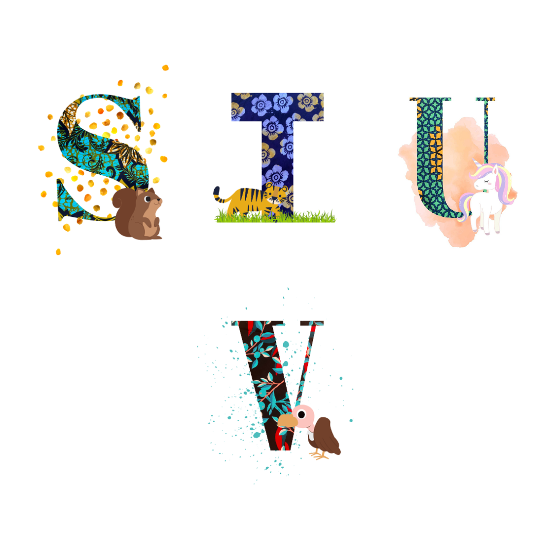 Animal Alphabet Initials A4 Prints